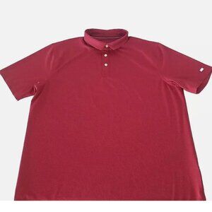 Nike Dri-Fit Golf Polo Mens Large Red Leopard Micro Print Sleeve Logo